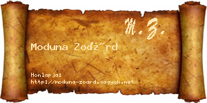 Moduna Zoárd névjegykártya